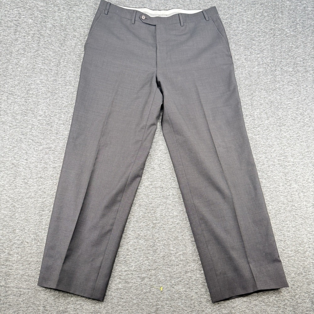 Canali 1934 100% Pure Wool Dress Pants Mens 34x28 Gray Italy Woolmark Pura‎ Lana